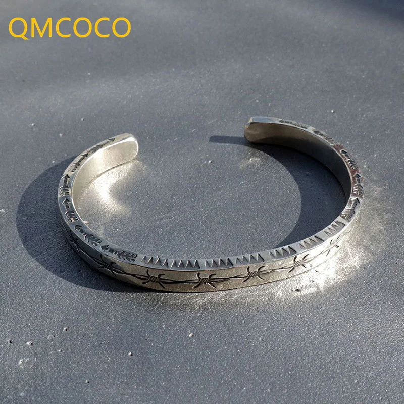 

QMCOCO 2021 New Style Punk Style Silver Color Minimalist INS Trendy Geometry Bracelet Birthday Party Jewelry Gifts For Woman