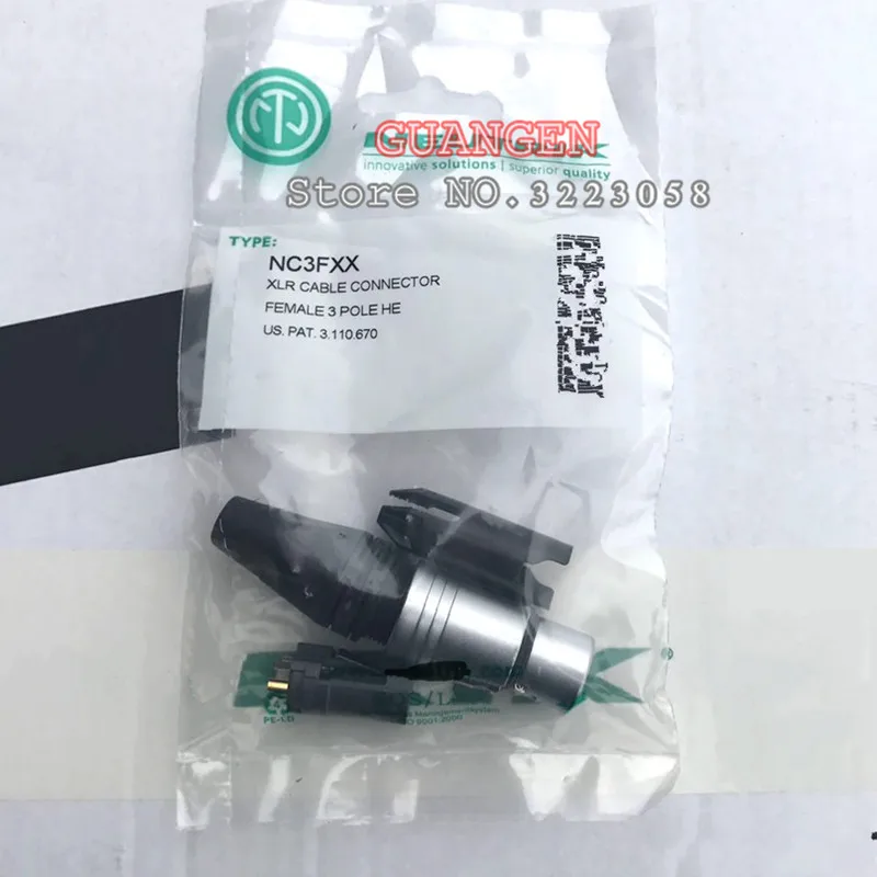 20 шт./партия для NEUTRIK 10 шт. NC3MXX и 10 шт. NC3FXX Мужской и Женский комплект из 3 pin XLR разъем черный