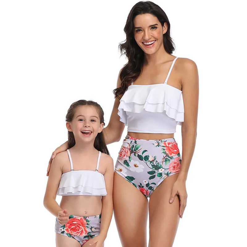 Семейный купальник из двух предметов для мамы и дочки подходящая одежда с