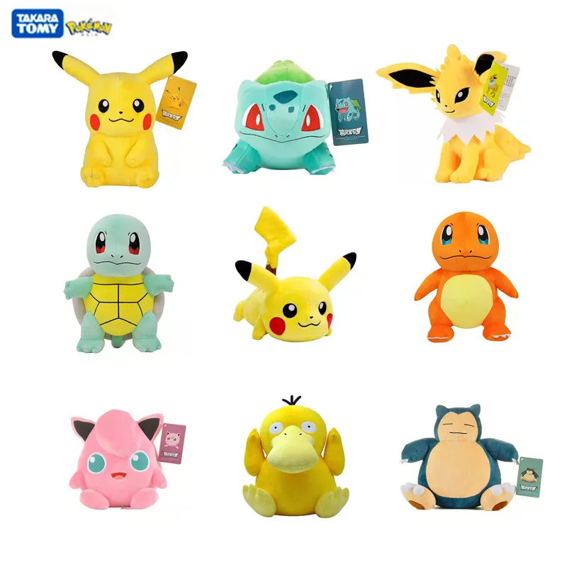

9 Styles Genuine Pokemon Plush Toys Pikachu Charmander Squirtle Psyduck Jigglypuff Anime Figures Toys Plush Christmas