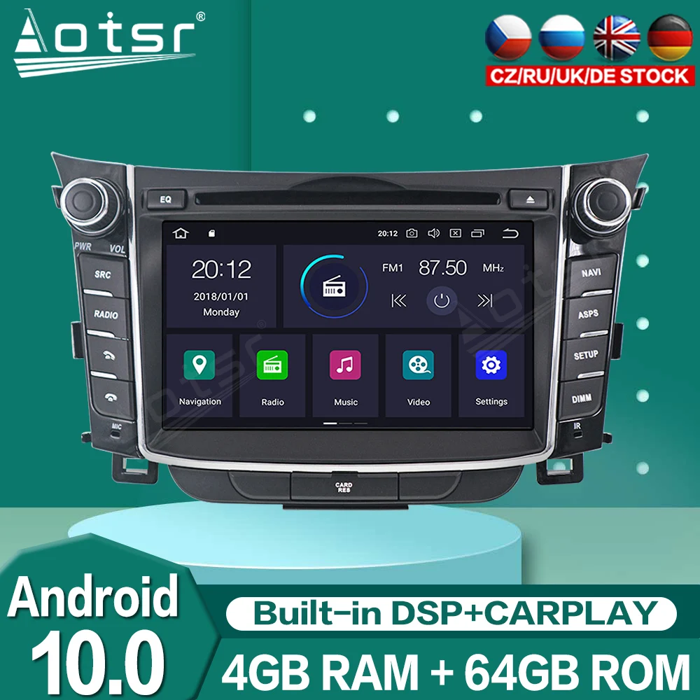 

2DIN For Hyundai I30 Elantra GT 2010-2016 Android DVD CD Car Radio Multimedia Player Auto Stereo GPS Navigation Headunit carplay