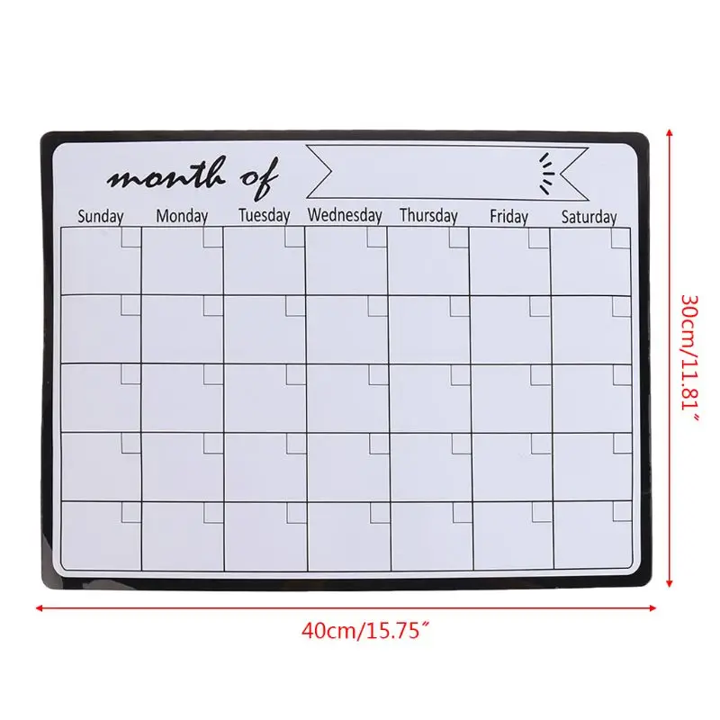 

Monthly Planner Magnetic Whiteboard Fridge Magnets Drawing Message Board Remind Memo Pad Calendar