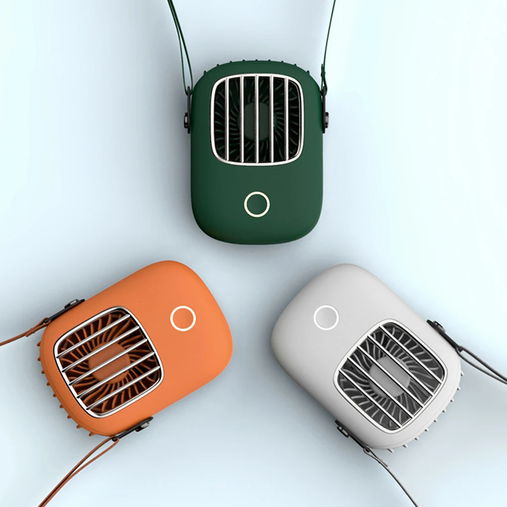 USB-вентилятор с шеей, Электрический перезаряжаемый подвесной охлаждающий вентилятор, USB Регулируемый воздушный охладитель, ленивый спортивный портативный вентилятор - изображение