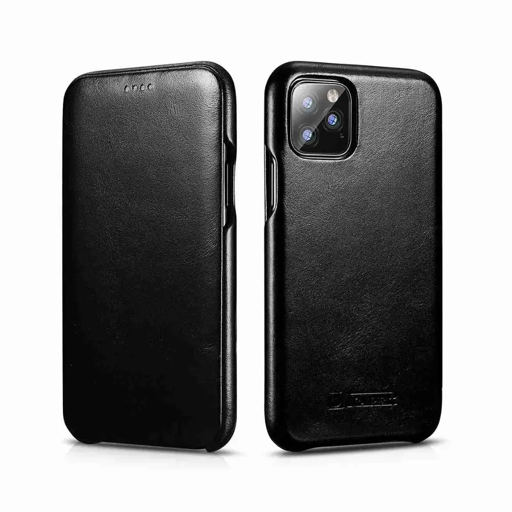 Черный ICARER флип-чехол для iPhone 11Pro Max из натуральной кожи бизнес-книга Защитная крышка для Apple iPhone 11 бренд - Цвет: Черный