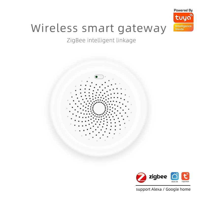 

Tuya Zigbee Smart Gateway Smart Home Bridge Smart Life App Wireless Intelligent Remote Monitor Alert Controller Works With Tuya