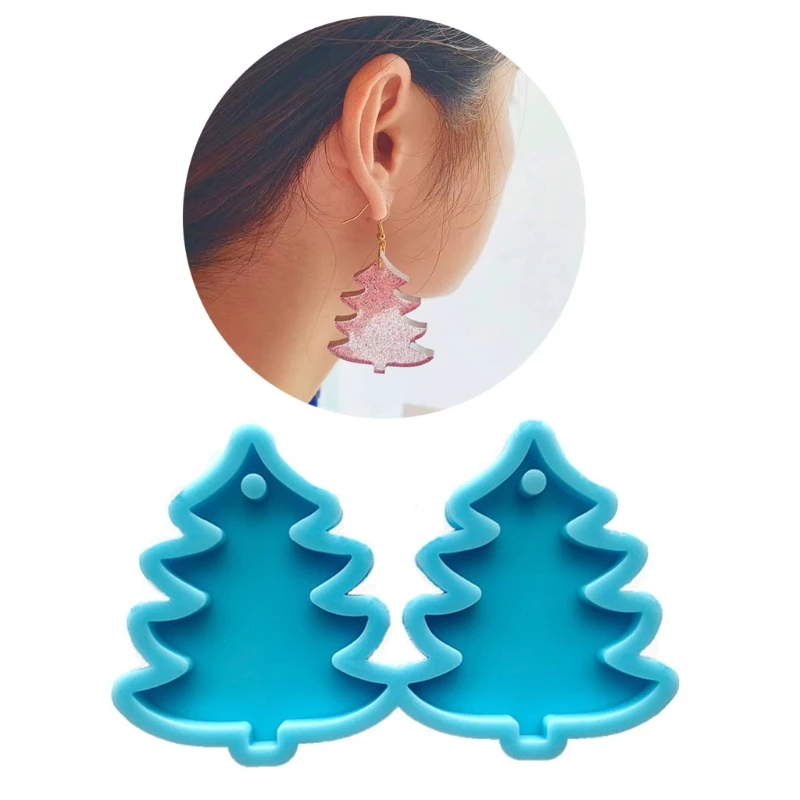 

Christmas Pine Tree Earrings Epoxy Resin Mold Eardrop Dangler Casting Silicone Mould DIY Crafts Jewelry Pendant Making