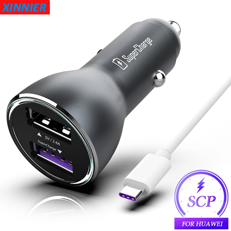 Для huawei Supercharge автомобильное зарядное устройство Металл FCP быстрое зарядное устройство для huawei P20 P10 P30 Plus mate 10 20 Pro Honor V10 V20 9 V9 Note 8