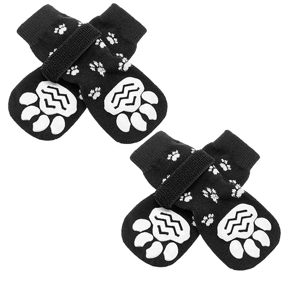 

4pcs Warm Puppy Dog Socks Soft Pet Knits Socks Cute Cartoon Anti Slip Socks Warm Puppy Dog Shoes Small Medium Dogs Pet Product