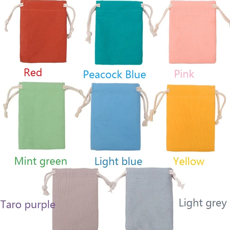 50pcs/Lot 9x12cm Foldable Cotton Fabric Grocery Bags Fashion Drawstring Storage Pouches Travel Package Gift Bag | Багаж и сумки