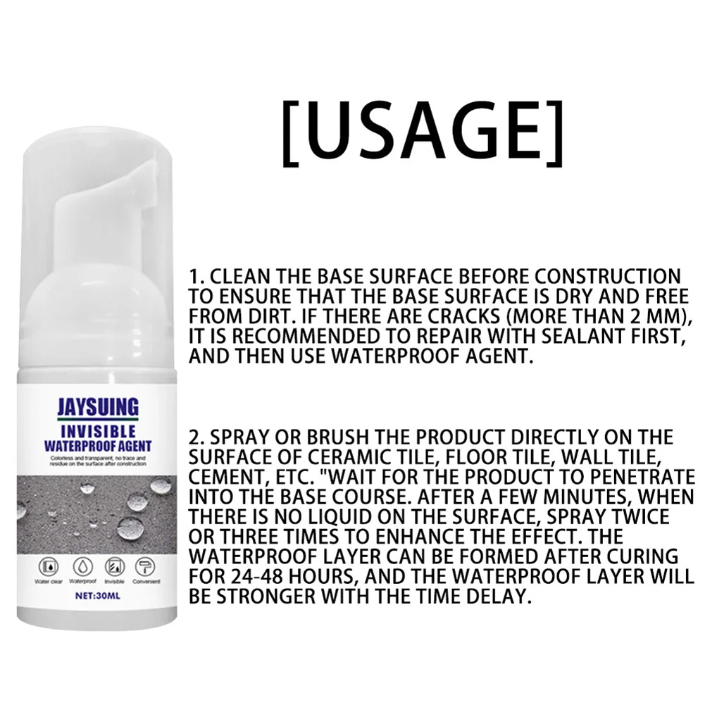 

30/100ml Jaysuing Invisible Waterproof Agent Super Strong Bonding Anti-leaking Sealant Spray Jaysuing Waterproof Agent Dropship
