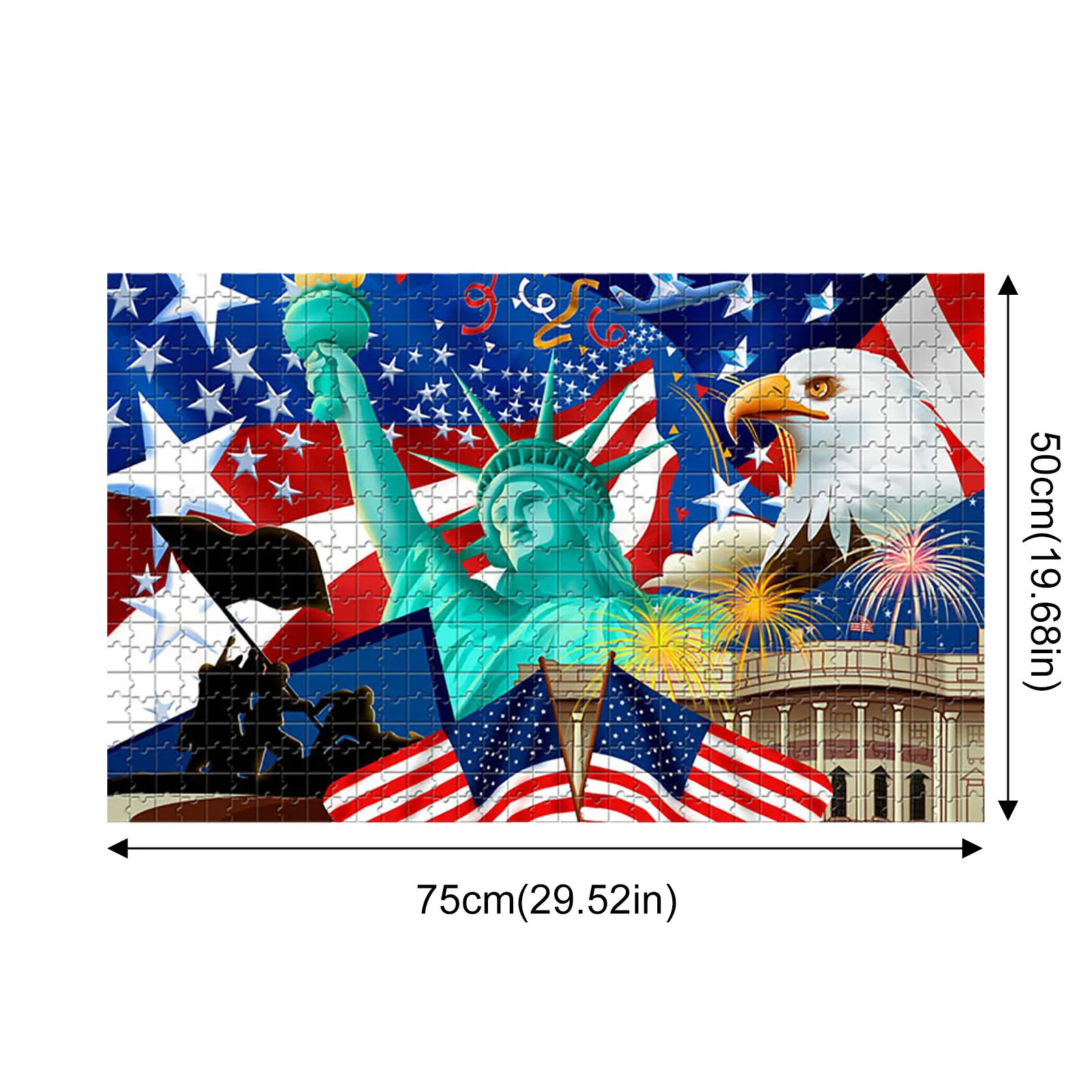 

1000 Pieces Paper Puzzle Jigsaw American Flag Independence Day Self-assembling Memorial Theme Puzzles Adult rompecabezas