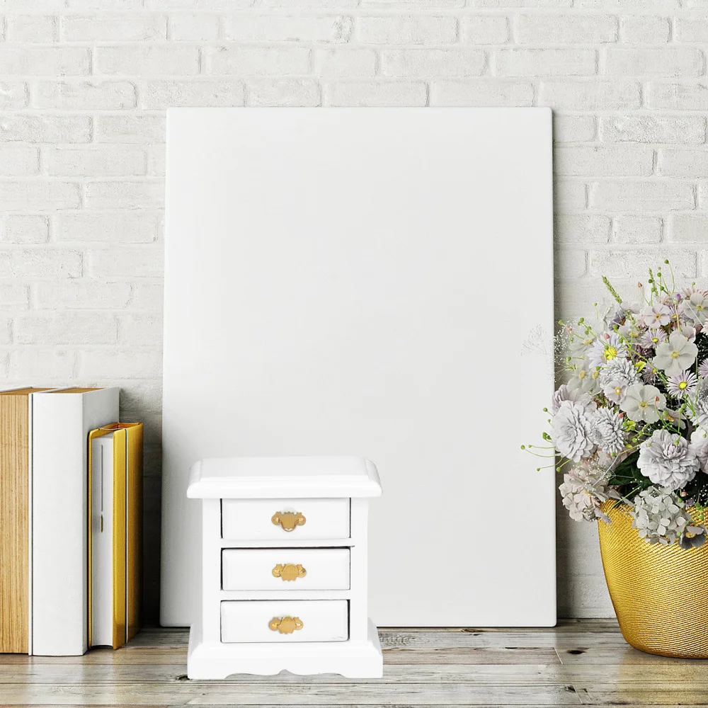 

Mini House Wooden Cabinet Ornament Mini Furniture Micro Drawer Cabinet Decor