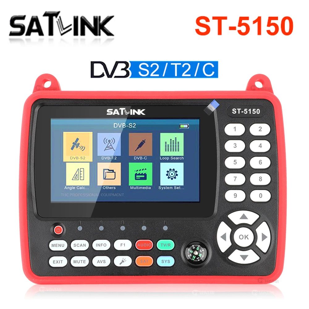 Оригинальный SATLINK ST 5150 DVB S2/T2/C COMBO HD спутниковый Finder метр HEVC MPEG 4 QPSK 8PSK 16apsk 3 дюймов TFT