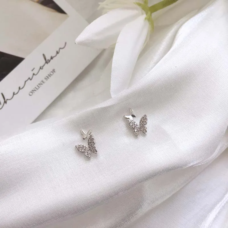

Customized butterfly earrings female Korean simple wild exquisite zircon earrings ear clips