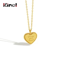 kine sterling silver 925 graceful heart letter pendant necklace for women chain necklaces 18k plating real gold jewelry
