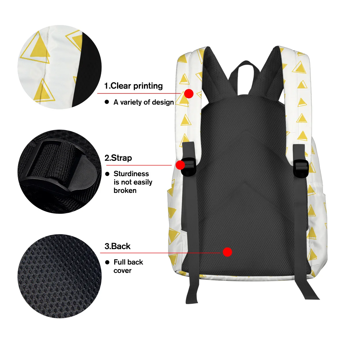 Абстрактный геометрический треугольный рюкзак с держателем для ключей