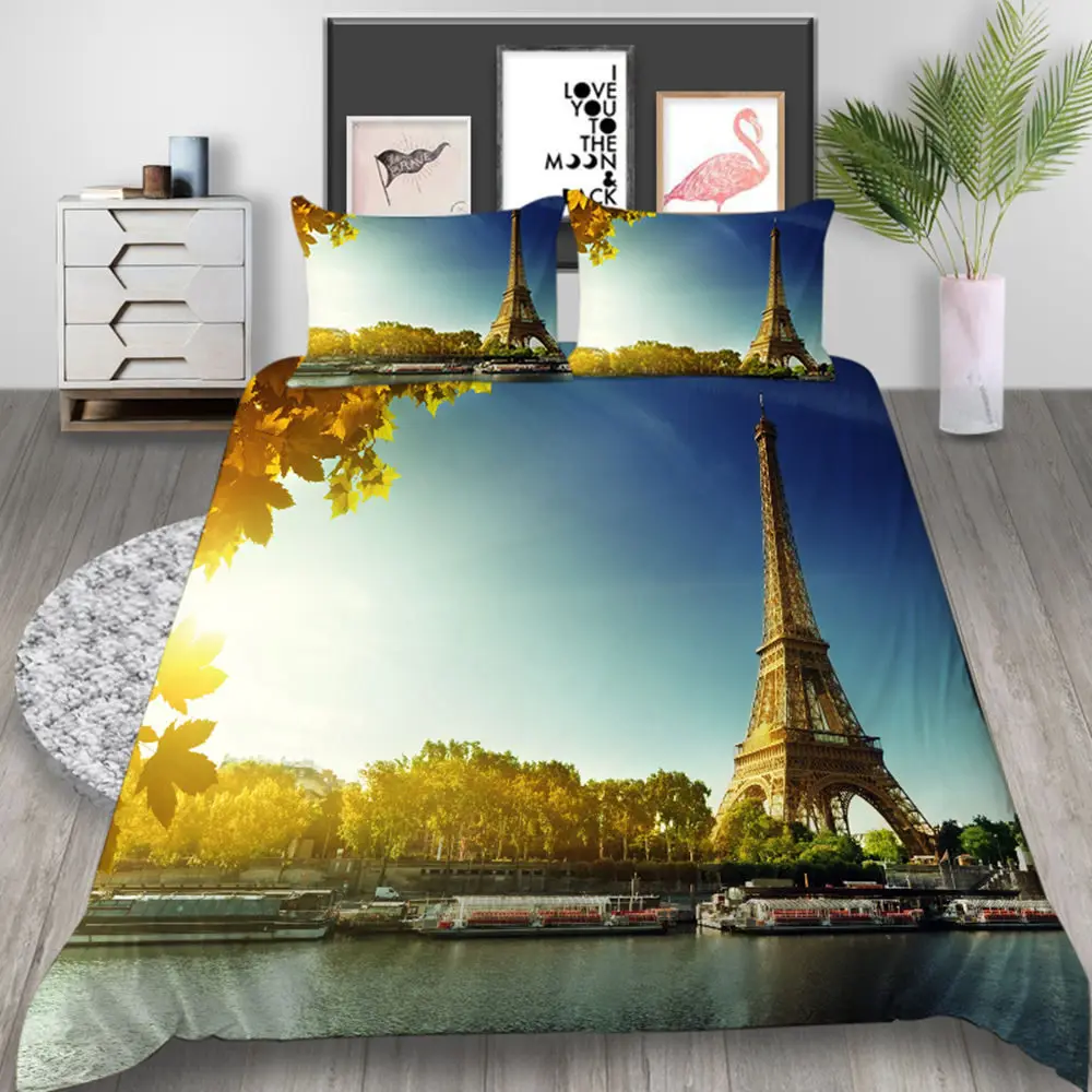 Комплект постельного белья большого размера с изображением пейзажа