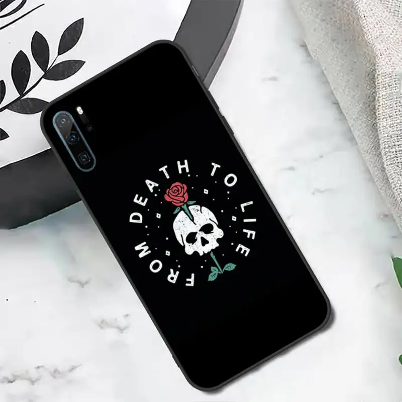 

Forever horror skull rose flowers pattern Phone Case For Huawei honor Mate P 10 20 30 40 i 9 8 pro x Lite smart 2019 nova 5t