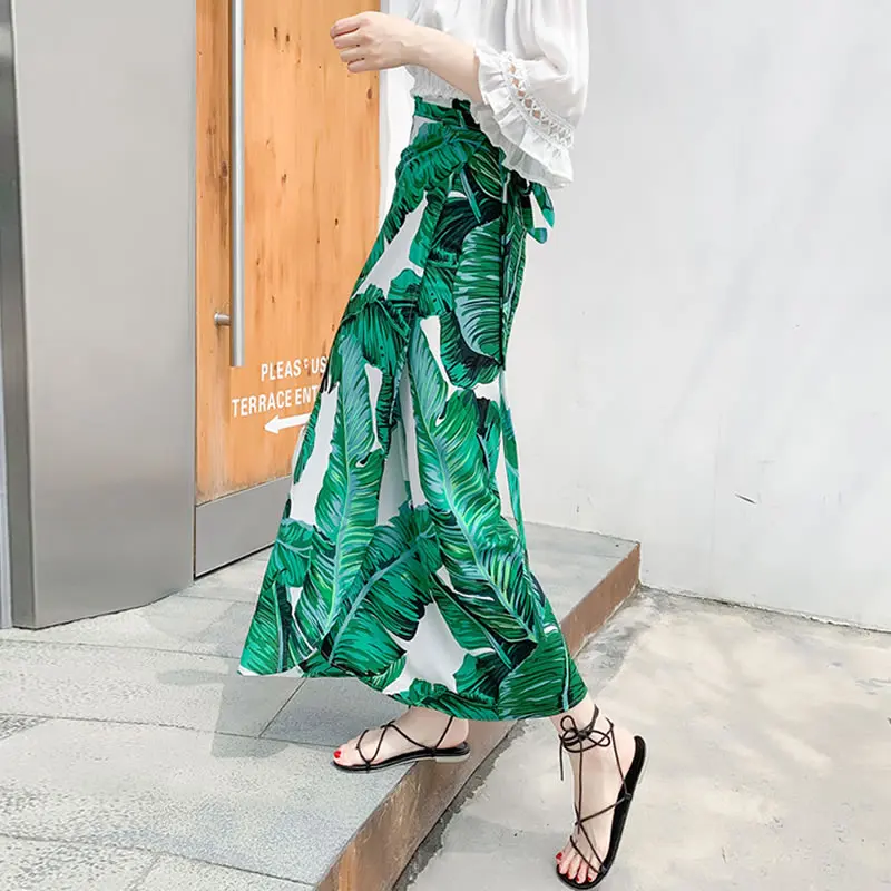 Летняя женская шифоновая юбка с леопардовым принтом и запахом Женская