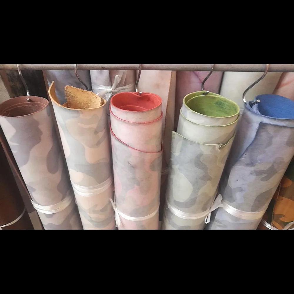 Вощеный камуфляж растительный дубленный кожаный материал ретро масло богатая