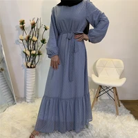 dubai arab muslim dress women abaya long sleeve lace up big swing maxi dresses ladies elegant kimono islamic clothing robes