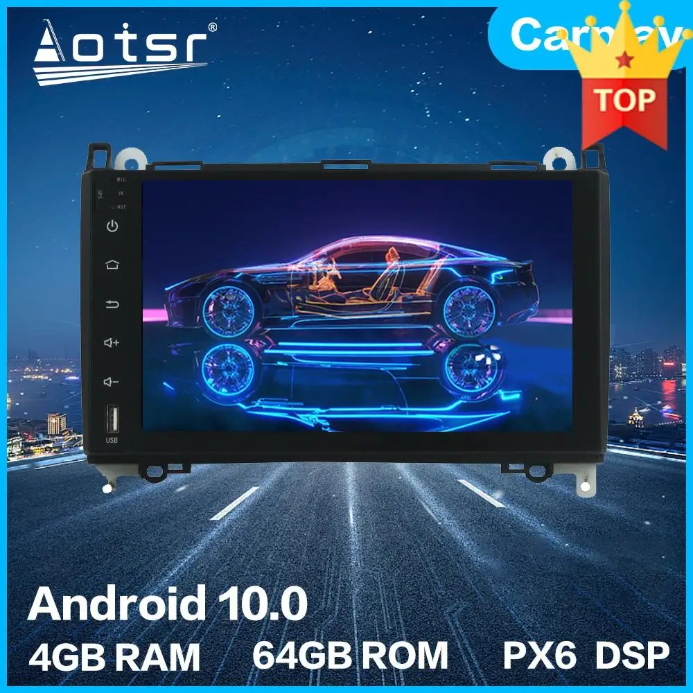 Aotsr Android 10 0 4 + 64 ГБ Автомобильный Радио плеер GPS навигация автомобильный стерео