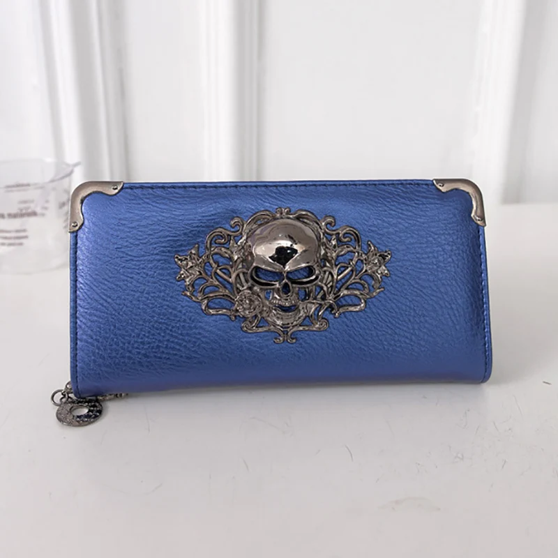 Женский кошелек из искусственной кожи с вырезами и черепами | Багаж сумки