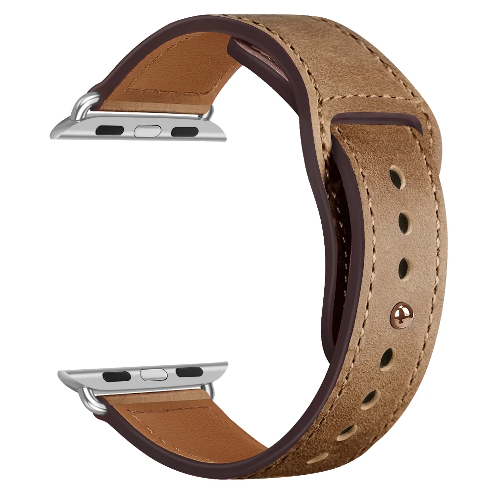 Модные кожаные браслеты для Apple Watch series 5 4 3 2 1 контактный браслет 38 40 мм 42 44 Ремешки
