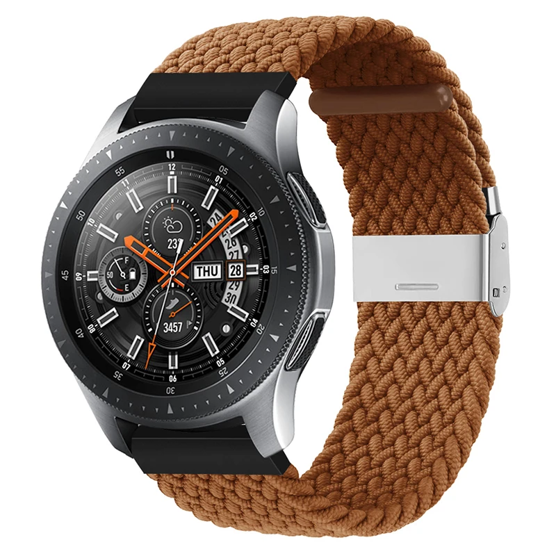 20mm/22mm watch strap for Samsung Galaxy watch 3/active 2/46mm/42mm/Gear S3 Adjustable Braided Solo Loop Huawei GT/2/2e/Pro band