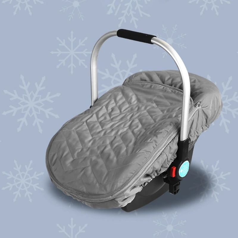 

C5AF Newborn Baby Basket Car Seat Cover Infant Weather Resistant Blanket-Style Canopy
