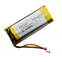 682052 3 7v 1250 mah lithium polymer battery with plug for pet gps hunting dog gps dvr mp3 mp4 682052 1s2p