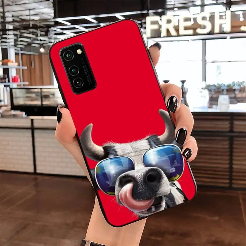 Милый Забавный чехол для телефона с изображением животного коровы Samsung S20 plus Ultra S6