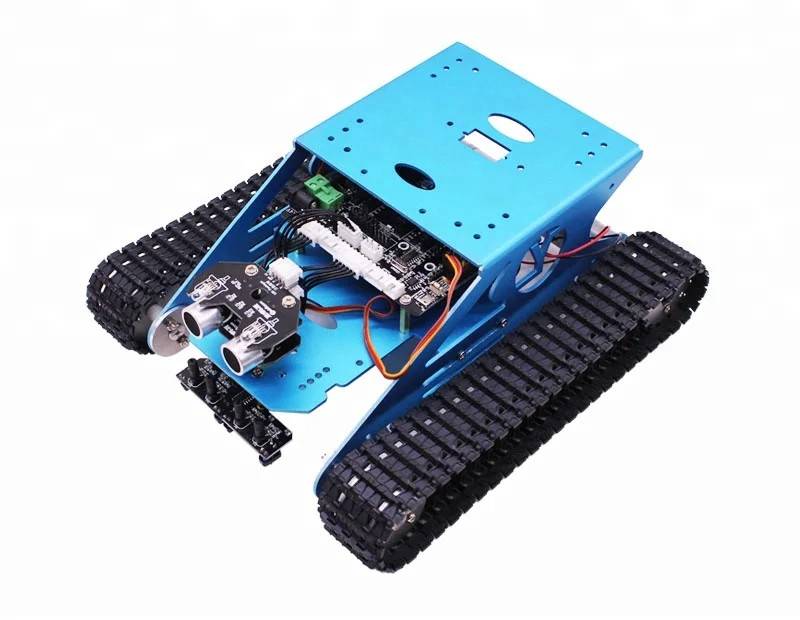 Verkauf Yahboom DIY G1 Pädagogisches Blau Tank Smart Roboter Track Auto Kit Für Smartduino R3 Mit Link Tracking Modul