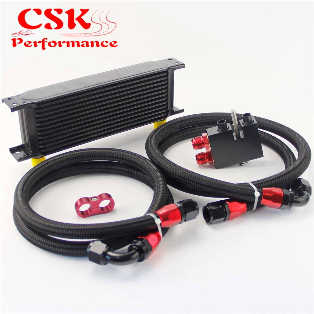 13 Ряд 248мм AN10 Британский комплект масляного охладителя подходит для двигателя BMW N54 Twin Turbo 135i E82 335i E90 E92 E93 Черный/Серебряный On