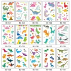 Наклейка для украшения динозавра на день рождения, Дино, праздничные игры, подарки для маленьких мальчиков, детское лицо, рука, наклейка Временные татуировки