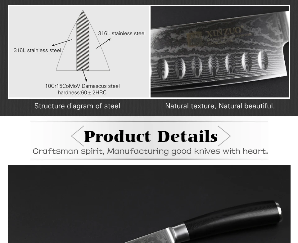 XINZUO " нож Santoku vg10 Дамасские японские кухонные ножи из нержавеющей стали профессиональный нож шеф-повара инструменты для приготовления G10 Ручка