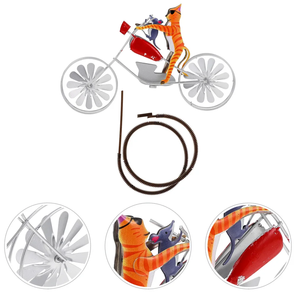 

1pc Metal Bicycles Garden Adornment Cartoon Animal Garden Pile for Outdoor