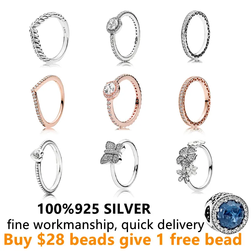 

Authentic 925 sterling silver princess tiara crown sparkling love heart cz rings for women engagement anniversary jewelry