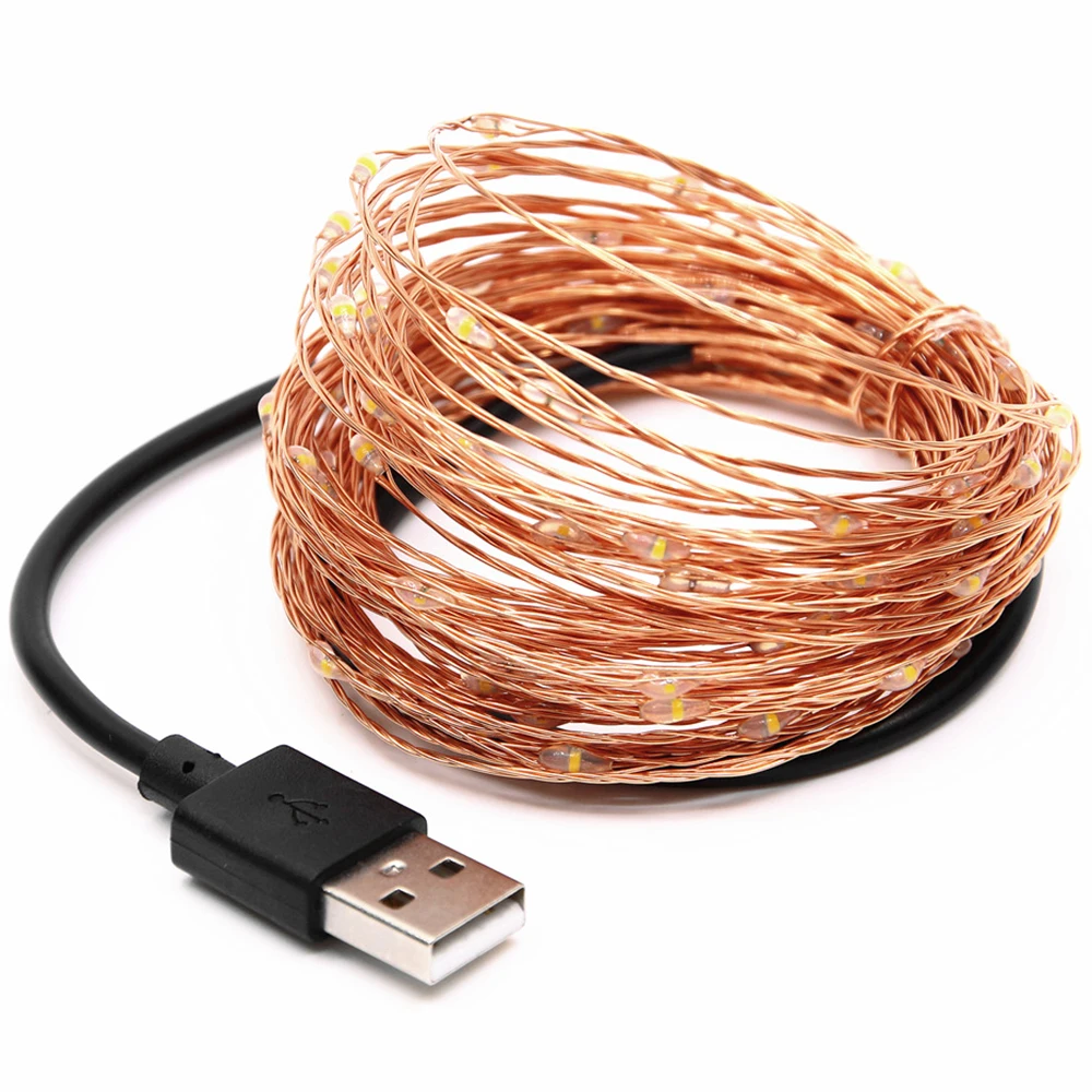 

50LED Durable Fairy String Landscape Lamp Outdoor Super Bright Garden Fairy String Light Yard Romantic Copper Wire Festival