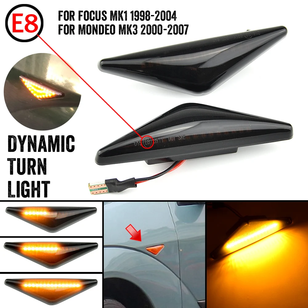 

1 Pair Led Dynamic Side Marker Turn Signal Light For Ford MONDEO 2000-2007 MK3 FOCUS MK1 1998-2004 Sequential Blinker Light