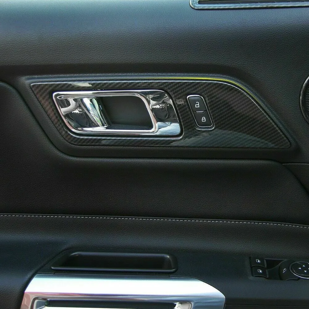 

Parts Door Handle Cover Trim ABS Accessory For Ford Mustang 2015+ Frame