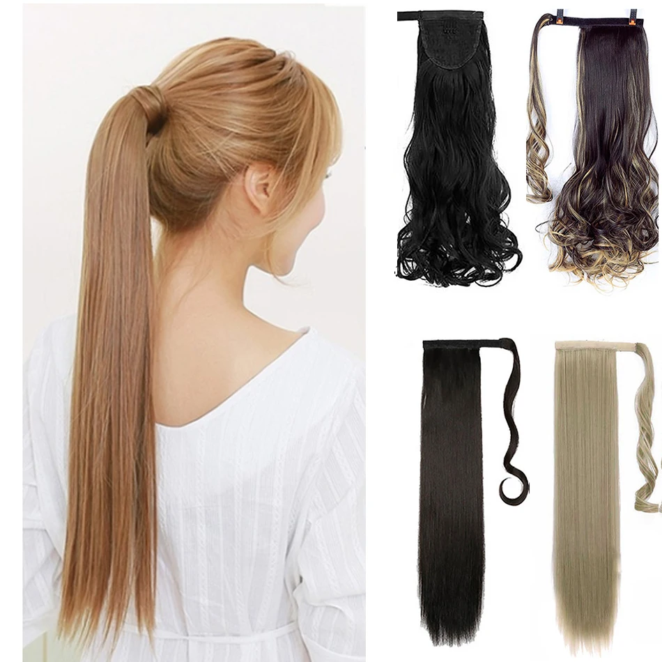 MUMUPI Синтетические длинные прямые конский хвост кудрявые для черных женщин клип в