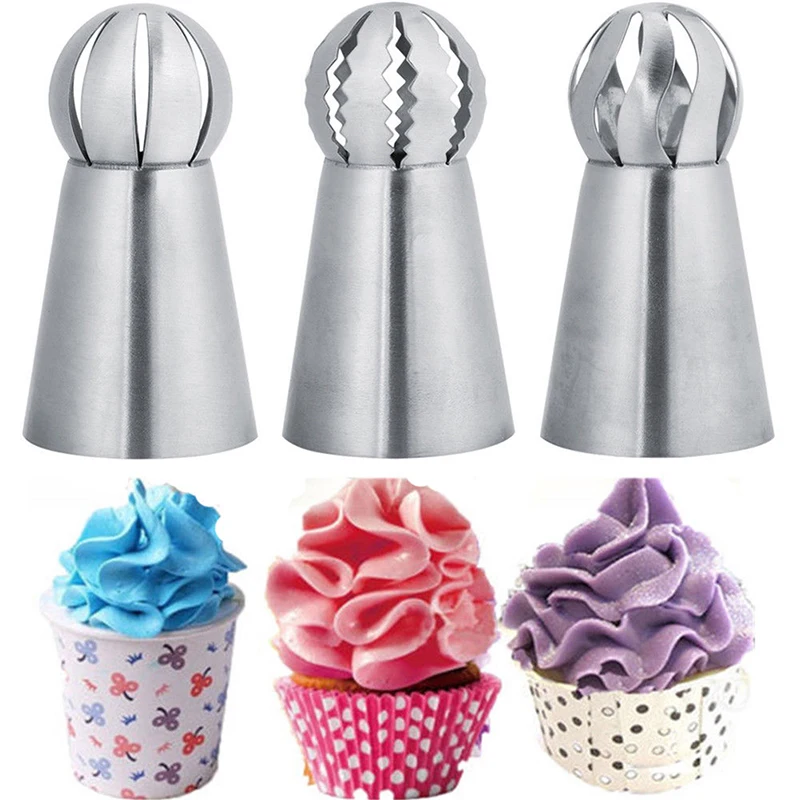 

3PCS/Set Stainless Steel Cake Icing Nozzles Russian Piping Tips Lace Mold Pastry Cake Decorating Tool Kitchen Baking Pastry Tool
