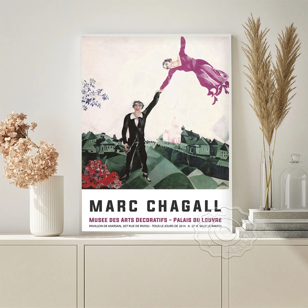 

Marc Chagall Surrealism Exhibition Vintage Art Prints Poster Symbolism Wall Stickers Living Room Home Decor Canvas Painting Gift