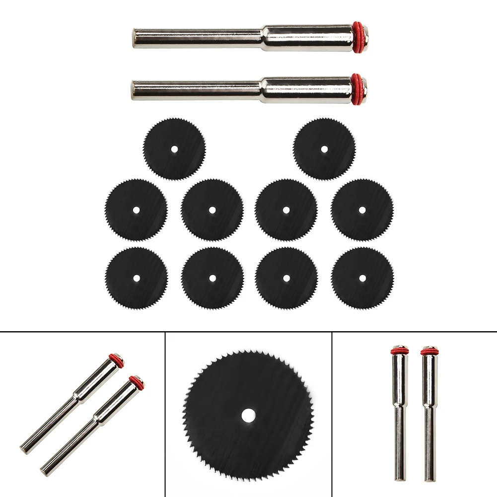 

10pcs HSS 25mm Wood Saw Disc+2pcs Rod Rotary Cutting Woodworking Tools