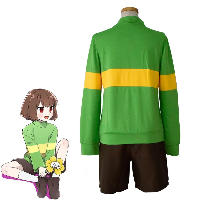Anime Game Undertale Frisk Chara Cosplay Costume Andertail Sweatshirts High Collar Long Sleeve Clothing Shorts Knife Necklace |