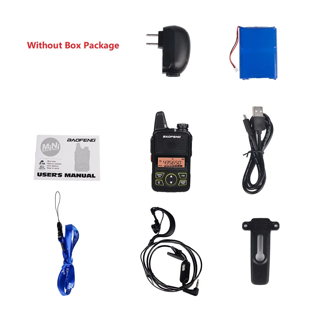 1pc Without Box 2 шт. Baofeng BF-T1 мини-рация UHF портативный CB Ham Радио BF T1 Ручной FM трансивер детский домофон 5 км bft1 Comunicador - Цвет: 1pc Without Box