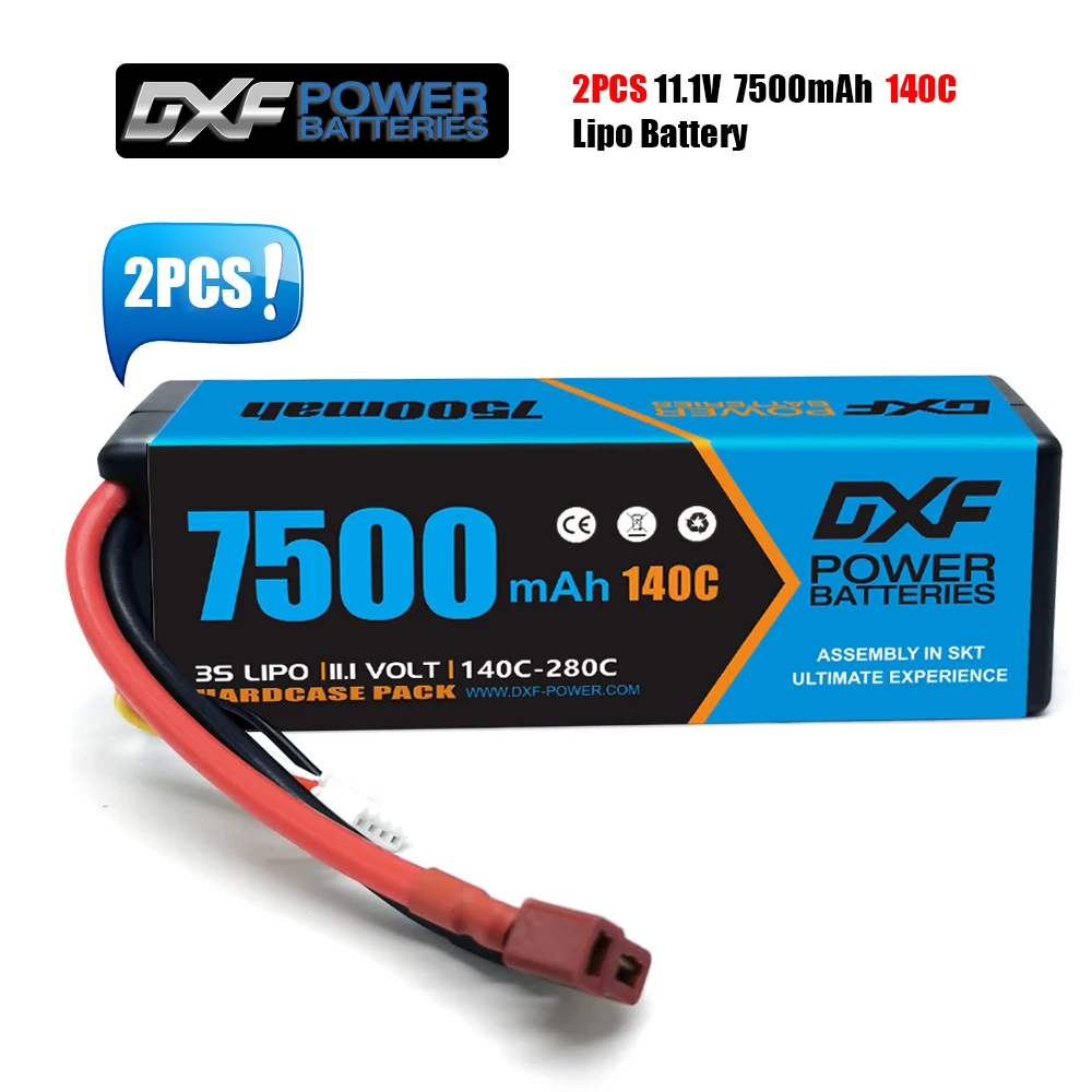 2021 DXF 2 шт. Lipo 3S аккумулятор 11 1 В 4 в 8000 мАч 5200 6750 7500 100C 200C 140C 280C 130C 260C для