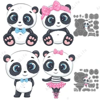 hot new metal cutting dies cute lovely pandas stencils for making scrapbook papper cards album birthday cards embossing cut dies