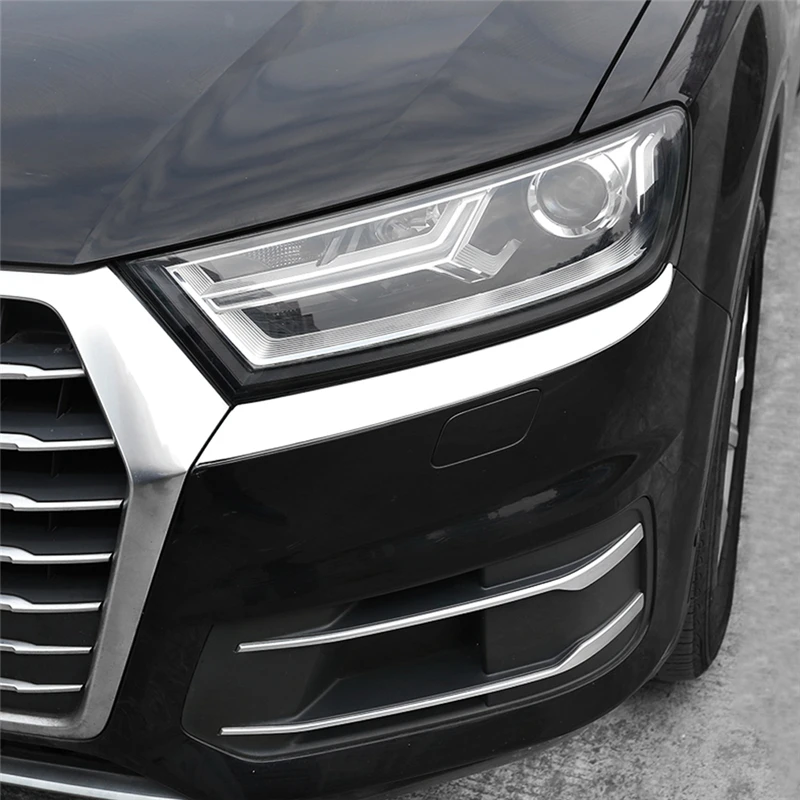 Carманго для Audi Q7 4M- автомобильный Стайлинг передняя фара декоративная накладка рамка наклейка хромированные внешние аксессуары